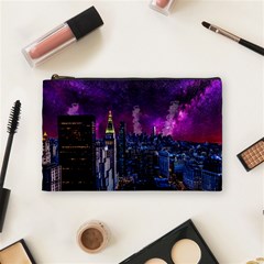 New York Manhattan Skyline Cityscape Downtown Cosmetic Bag (medium) by Wegoenart