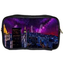 New York Manhattan Skyline Cityscape Downtown Toiletries Bag (one Side) by Wegoenart