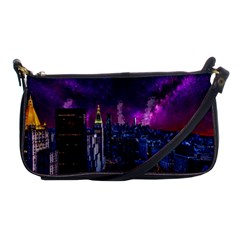 New York Manhattan Skyline Cityscape Downtown Shoulder Clutch Bag by Wegoenart