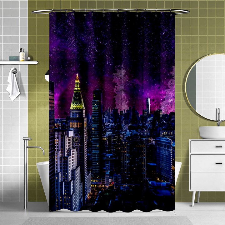 New York Manhattan Skyline Cityscape Downtown Shower Curtain 48  x 72  (Small) 