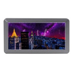 New York Manhattan Skyline Cityscape Downtown Memory Card Reader (mini) by Wegoenart