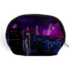 New York Manhattan Skyline Cityscape Downtown Accessory Pouch (medium) by Wegoenart