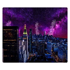 New York Manhattan Skyline Cityscape Downtown Double Sided Flano Blanket (small)  by Wegoenart