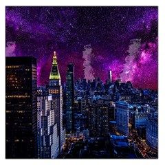 New York Manhattan Skyline Cityscape Downtown Square Satin Scarf (36  X 36 ) by Wegoenart