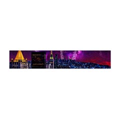 New York Manhattan Skyline Cityscape Downtown Flano Scarf (mini) by Wegoenart