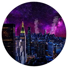 New York Manhattan Skyline Cityscape Downtown Round Trivet by Wegoenart