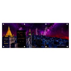 New York Manhattan Skyline Cityscape Downtown Banner And Sign 8  X 3  by Wegoenart