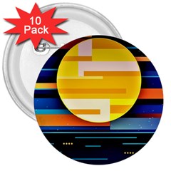 Background Abstract Horizon 3  Buttons (10 Pack)  by Ravend