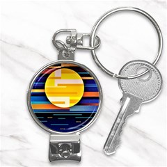 Background Abstract Horizon Nail Clippers Key Chain