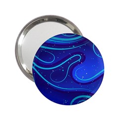 Wavy Abstract Blue 2 25  Handbag Mirrors by Ravend