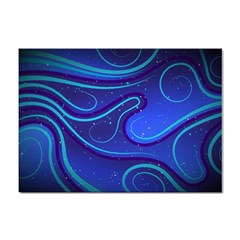 Wavy Abstract Blue Sticker A4 (10 Pack)