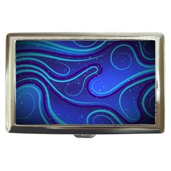 Wavy Abstract Blue Cigarette Money Case by Ravend