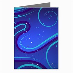 Wavy Abstract Blue Greeting Card by Ravend