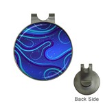 Wavy Abstract Blue Hat Clips with Golf Markers Front