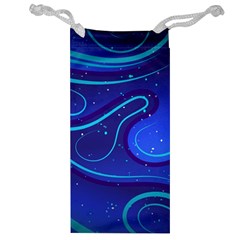 Wavy Abstract Blue Jewelry Bag by Ravend