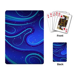 Wavy Abstract Blue Playing Cards Single Design (rectangle) by Ravend