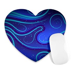 Wavy Abstract Blue Heart Mousepad by Ravend