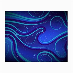 Wavy Abstract Blue Small Glasses Cloth (2 Sides) by Ravend