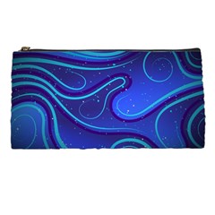 Wavy Abstract Blue Pencil Case by Ravend