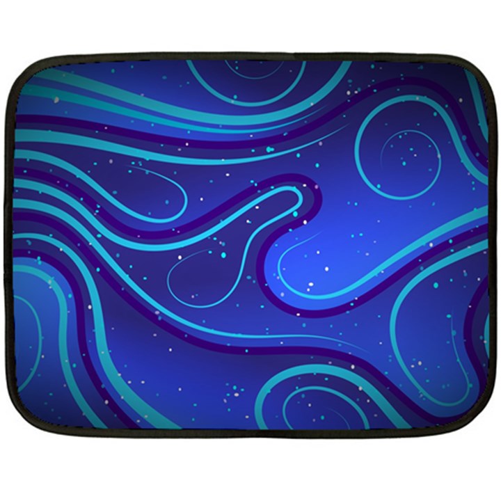 Wavy Abstract Blue Double Sided Fleece Blanket (Mini) 