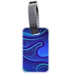 Wavy Abstract Blue Luggage Tag (two sides) Front