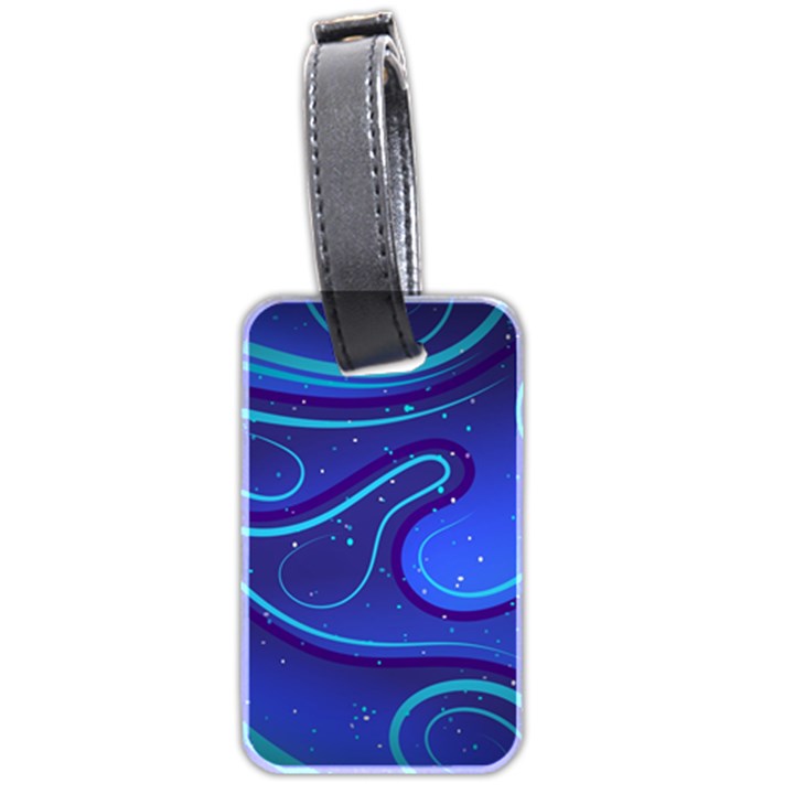 Wavy Abstract Blue Luggage Tag (two sides)