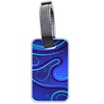 Wavy Abstract Blue Luggage Tag (two sides) Back