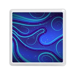 Wavy Abstract Blue Memory Card Reader (square) by Ravend