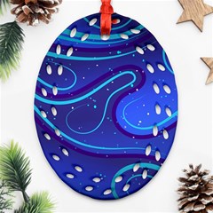 Wavy Abstract Blue Ornament (oval Filigree) by Ravend