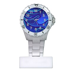 Wavy Abstract Blue Plastic Nurses Watch by Ravend