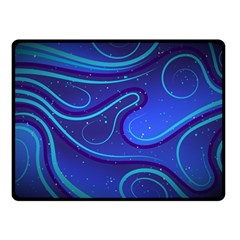 Wavy Abstract Blue Double Sided Fleece Blanket (small)  by Ravend