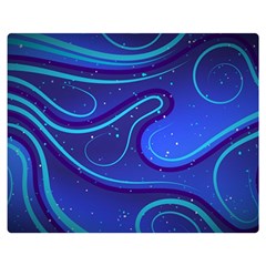 Wavy Abstract Blue Double Sided Flano Blanket (medium)  by Ravend