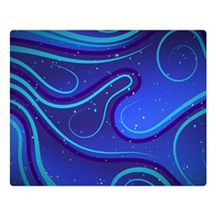 Wavy Abstract Blue Double Sided Flano Blanket (large)  by Ravend