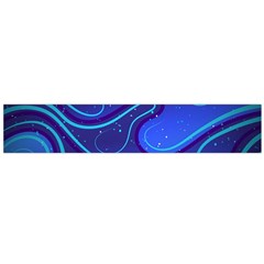 Wavy Abstract Blue Large Flano Scarf  by Ravend