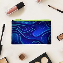 Wavy Abstract Blue Cosmetic Bag (xs) by Ravend