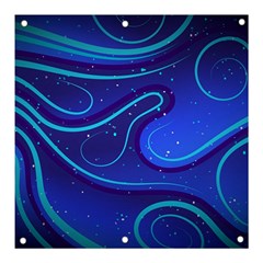 Wavy Abstract Blue Banner And Sign 3  X 3  by Ravend