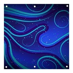 Wavy Abstract Blue Banner and Sign 3  x 3  Front