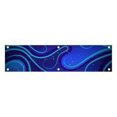 Wavy Abstract Blue Banner And Sign 4  X 1  by Ravend