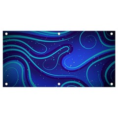 Wavy Abstract Blue Banner And Sign 4  X 2 