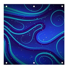 Wavy Abstract Blue Banner And Sign 4  X 4 