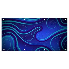 Wavy Abstract Blue Banner And Sign 8  X 4  by Ravend