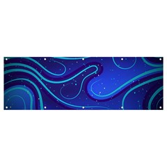 Wavy Abstract Blue Banner And Sign 12  X 4 