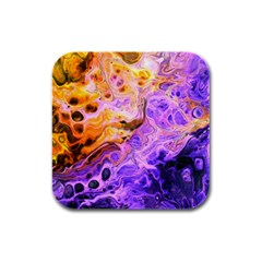 Conceptual Abstract Painting Acrylic Rubber Square Coaster (4 Pack) by Ravend