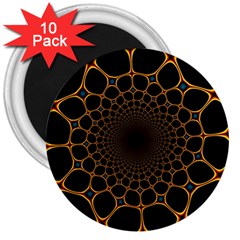 Fractal Abstract Web Art Digital 3  Magnets (10 pack) 