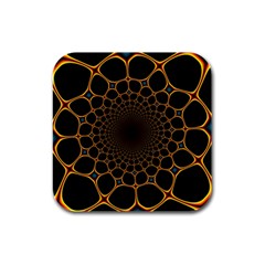 Fractal Abstract Web Art Digital Rubber Square Coaster (4 pack)