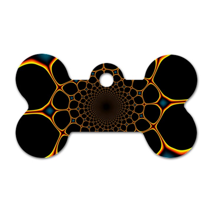 Fractal Abstract Web Art Digital Dog Tag Bone (One Side)