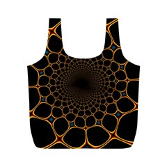 Fractal Abstract Web Art Digital Full Print Recycle Bag (M)