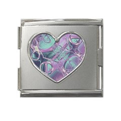 Illustration Fractal Pattern Modern Art Digital Mega Link Heart Italian Charm (18mm)