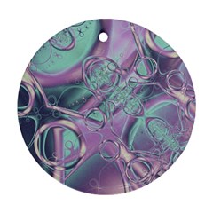 Illustration Fractal Pattern Modern Art Digital Round Ornament (two Sides) by Ravend