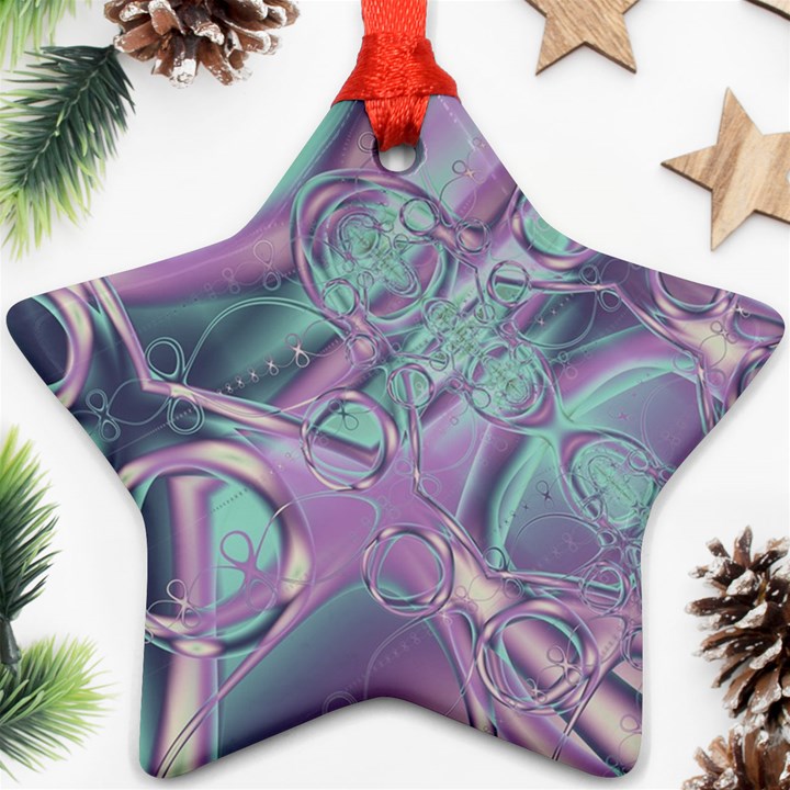 Illustration Fractal Pattern Modern art Digital Star Ornament (Two Sides)